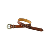 Pool's western leather belt with  flower tooling AB 00666
