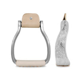Pool's aluminium and leather tooled western stirrups VA 00337
