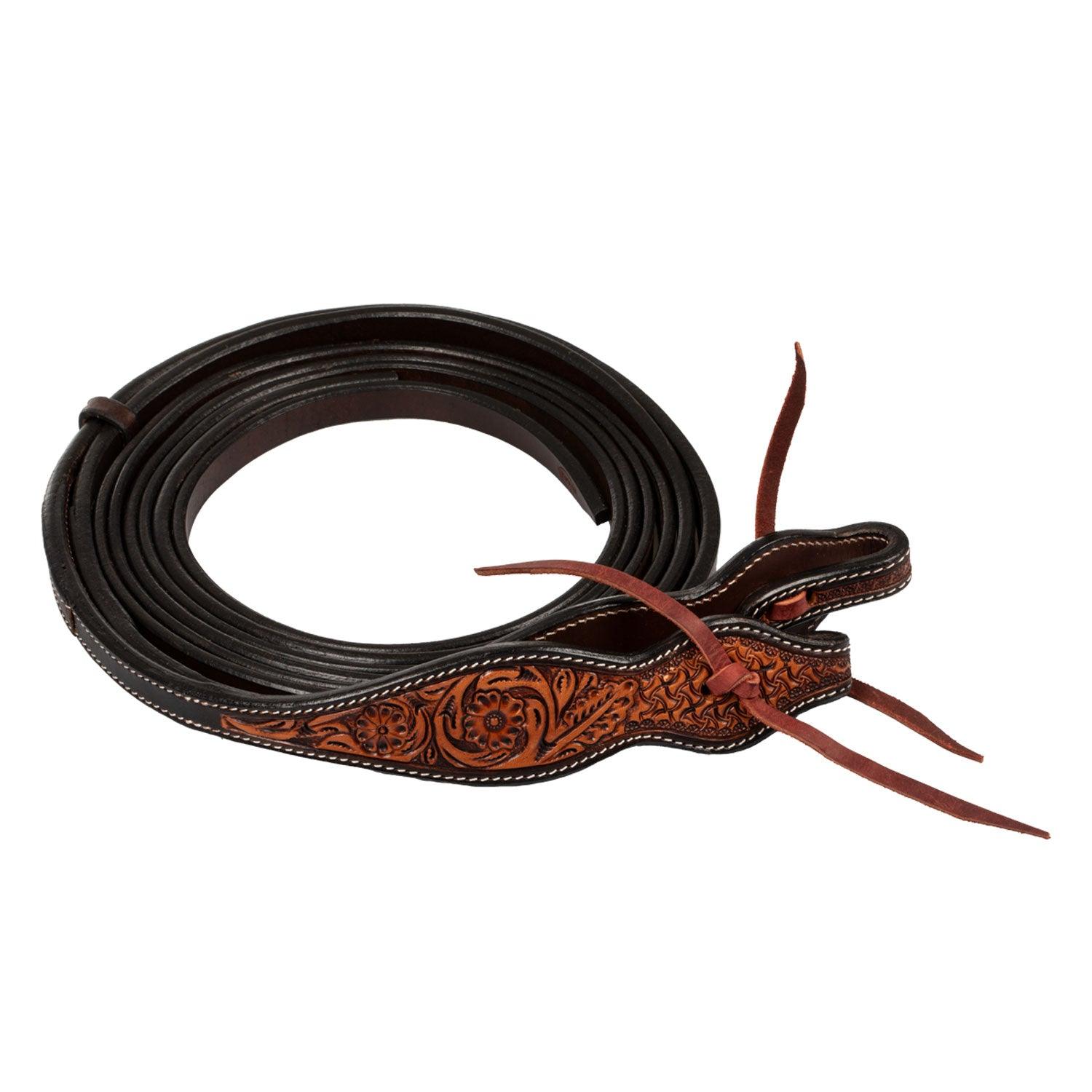 Pool's western reins floral tooling
