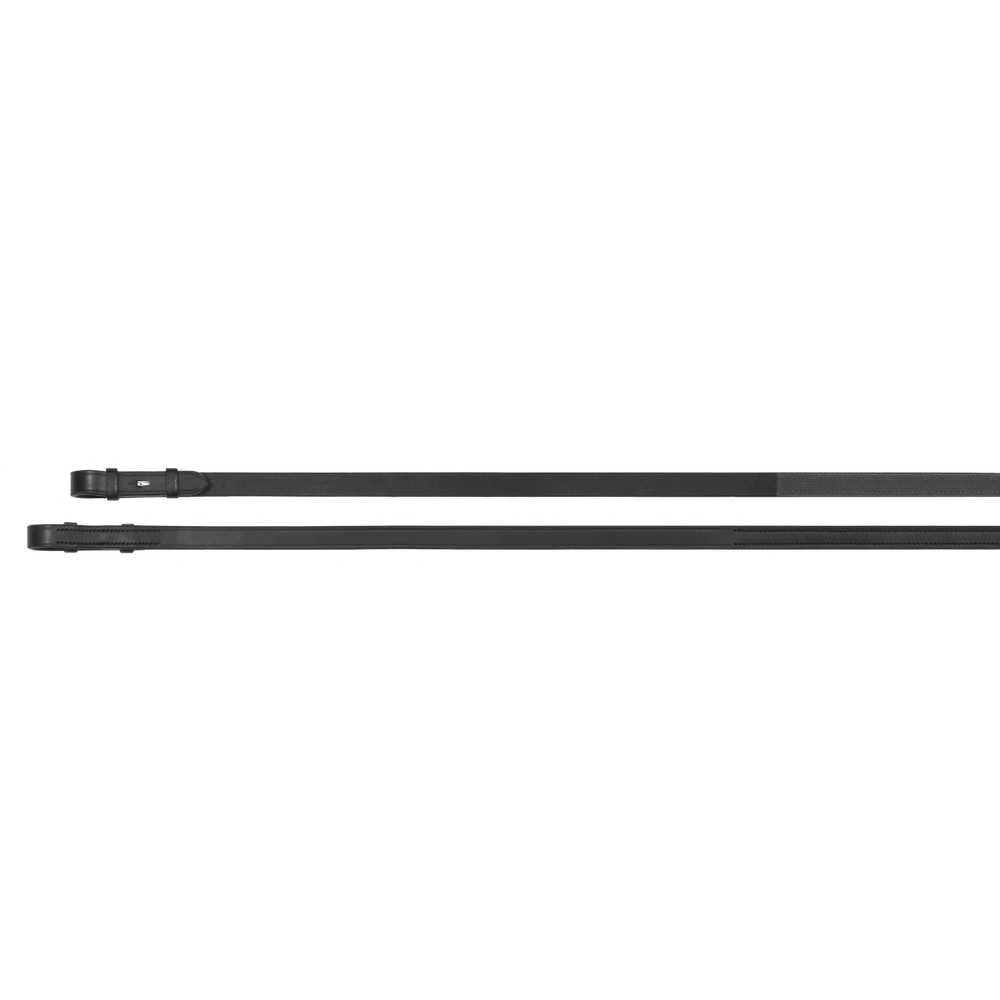 Passier leather reins with one side rubber with hook studs