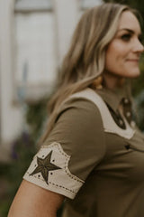 Rodeo quincy brave horse button up