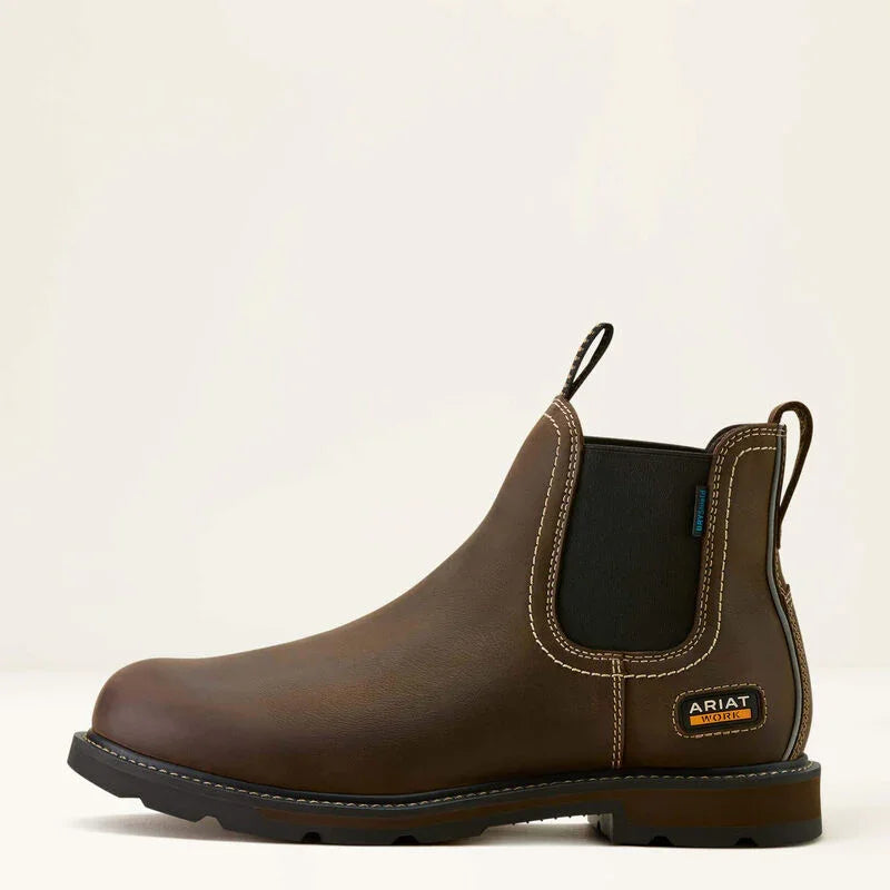 Ariat Groundbreaker chelsea waterproof soft toe work boot for men