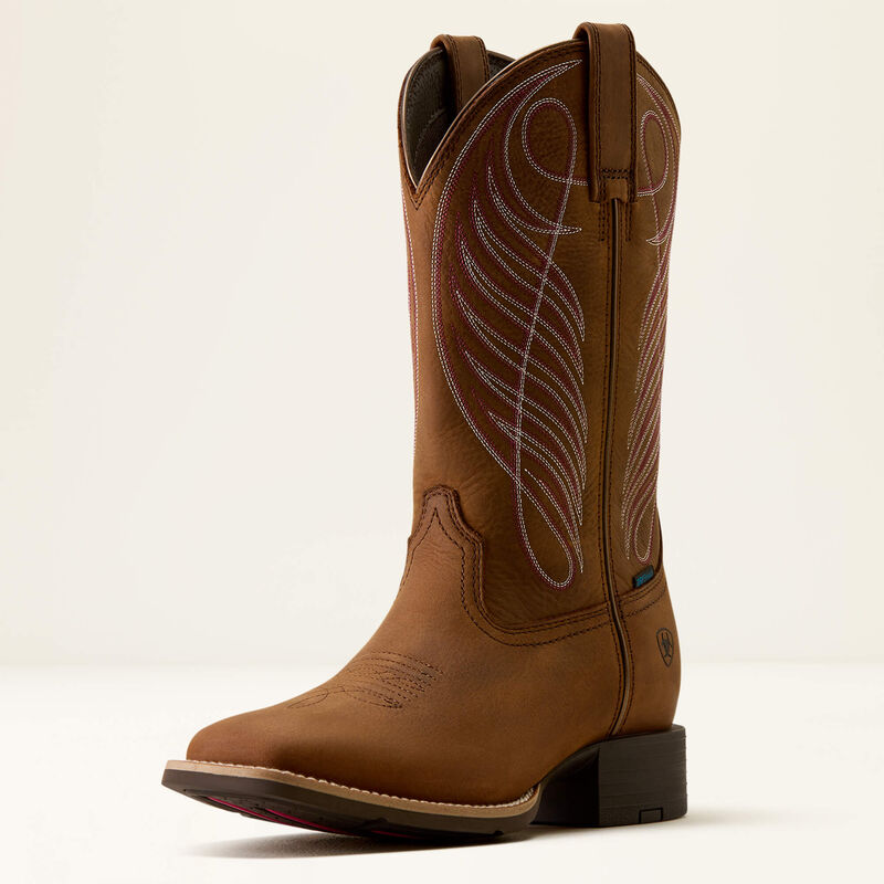 Ariat Round Up wasserdichter Westernstiefel mit breiter, eckiger Zehenpartie für Damen