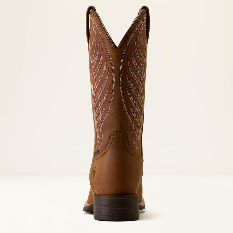 Ariat Round Up wasserdichter Westernstiefel mit breiter, eckiger Zehenpartie für Damen