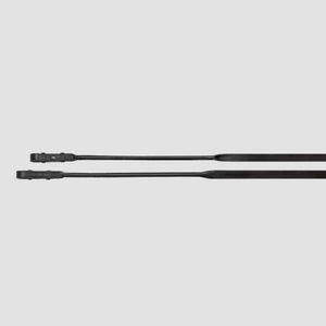 Passier leather double bridle reins with round fronts with hook studs