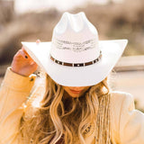 American hat makers Montana |  Straw Cowgirl Hat with Western Hat Band