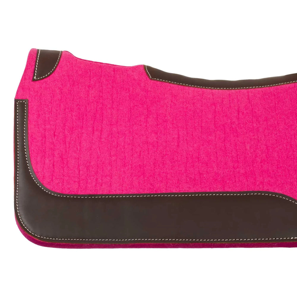 Pool's western felt saddle pad with leather inserts 32' x 32" PLH09015