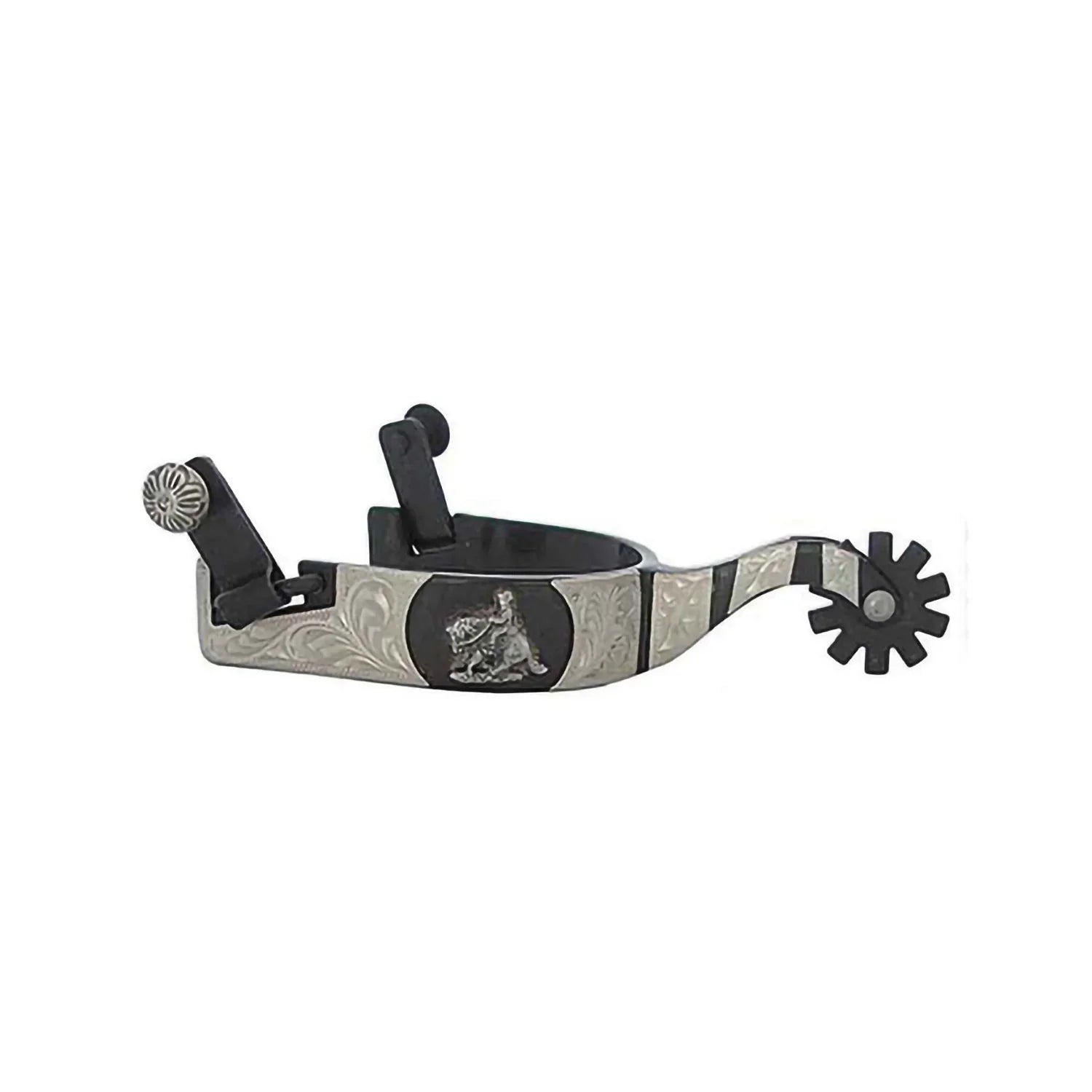 Pool's western black spurs with metal plate reining SR 00263