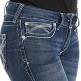 Ariat R.E.AL. Mid rise stretch Ivy stackable straight leg jean for ladies - HorseworldEU