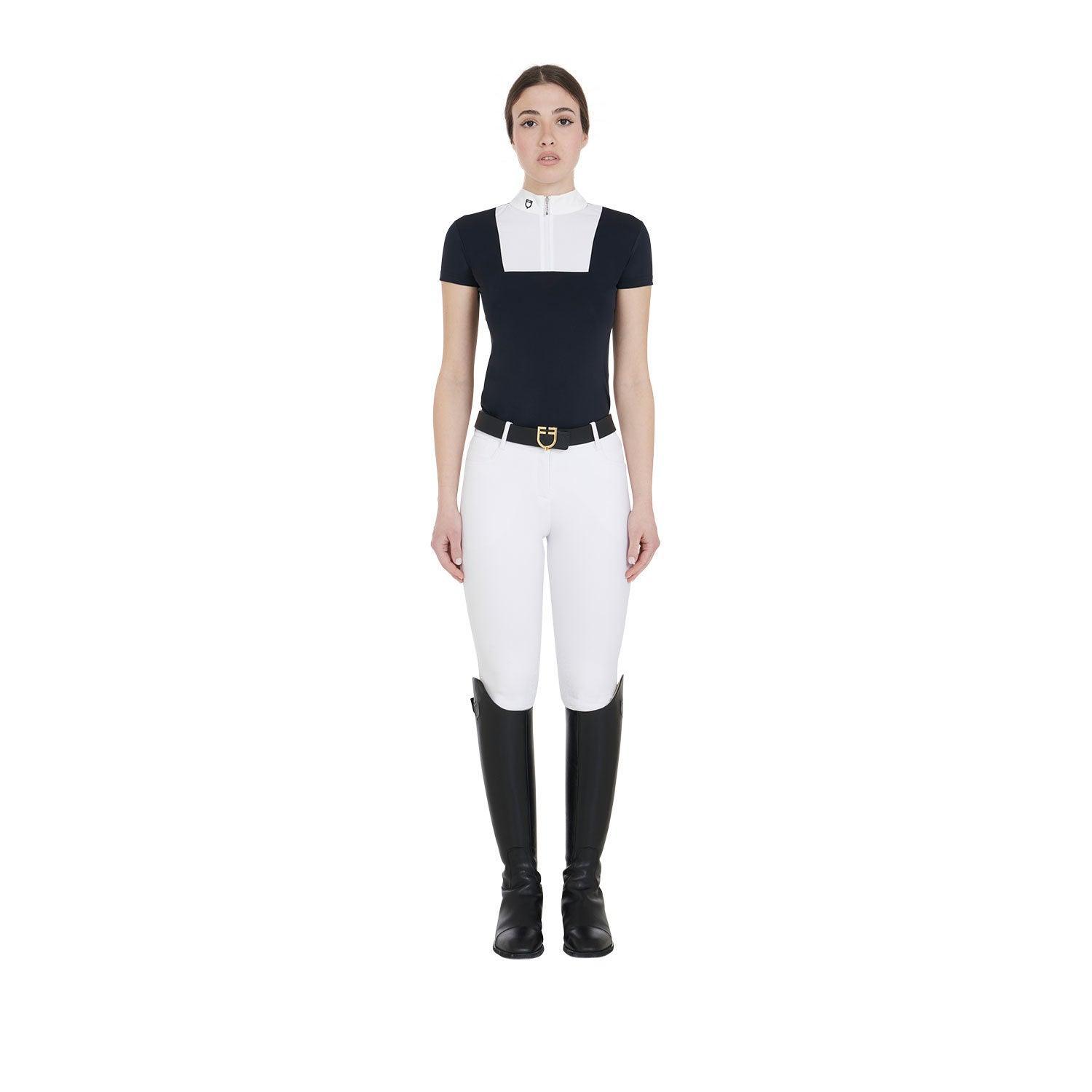 Equestro women's short sleeved slim fit competition polo shirt - HorseworldEU