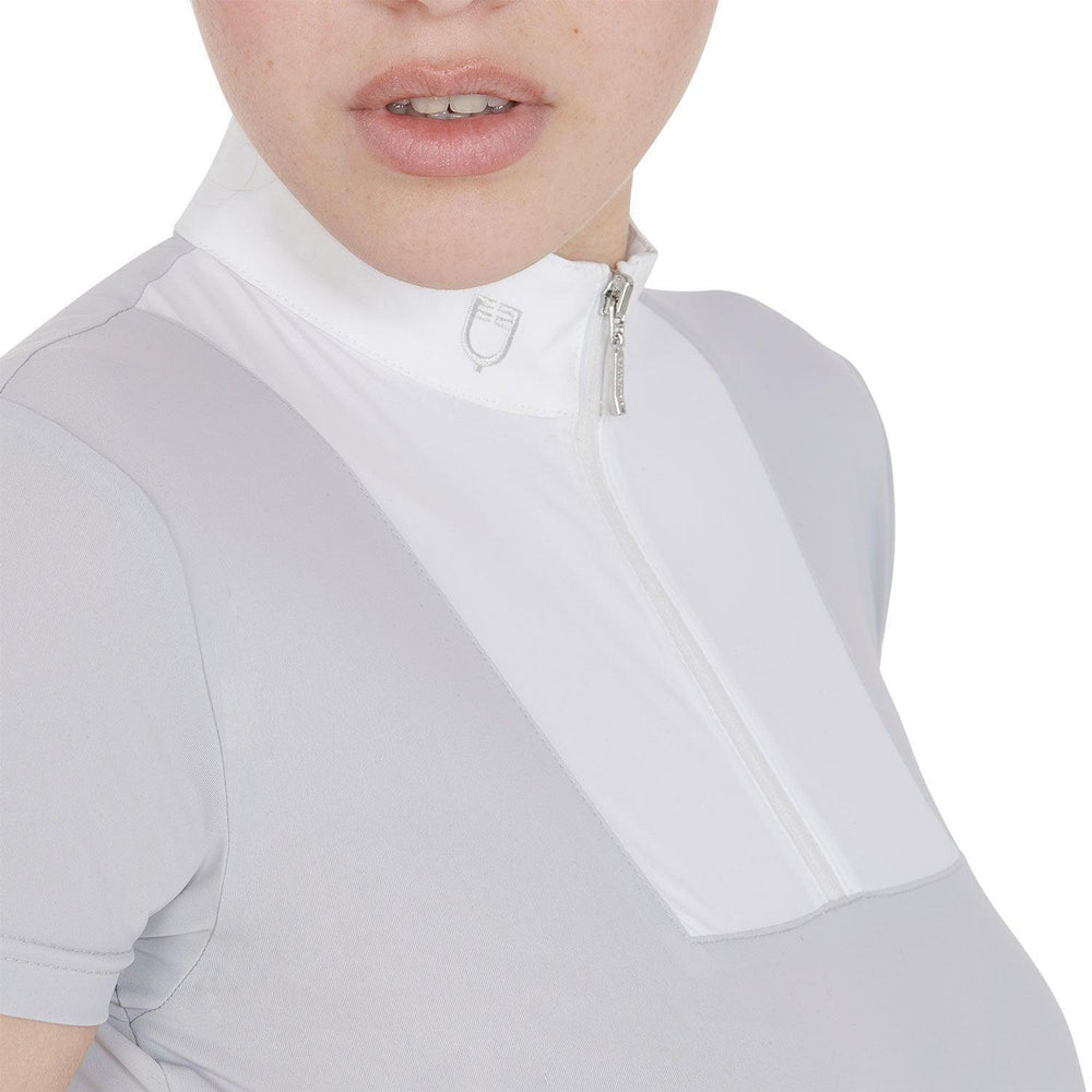 Equestro women's short sleeved slim fit competition polo shirt - HorseworldEU