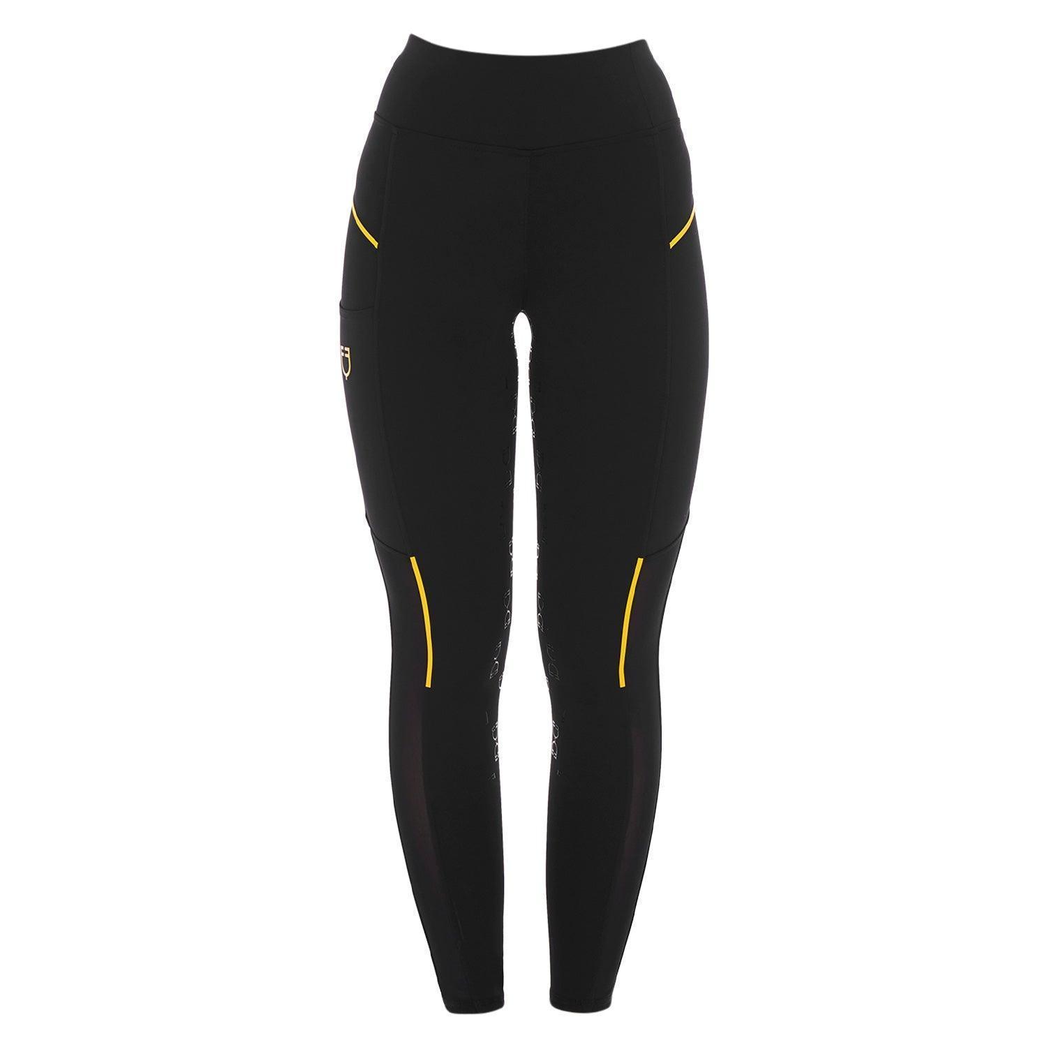 Equestro women's slim fit leggings micro mesh inserts - HorseworldEU
