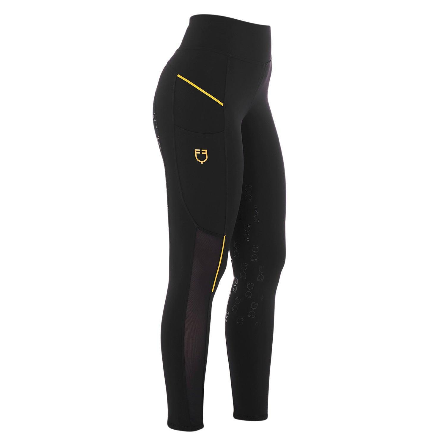 Equestro women's slim fit leggings micro mesh inserts - HorseworldEU