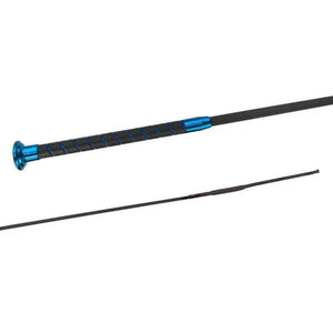 Fleck dressage whip, fibreglas with silktouch, ultrasoft grip, blue crystal wrapped grip and blue cap 03724 Fleck